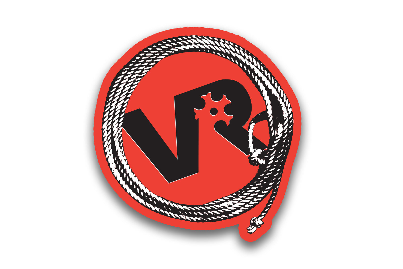 VR Rope (red) circle sticker - Voodoo Rodeo
