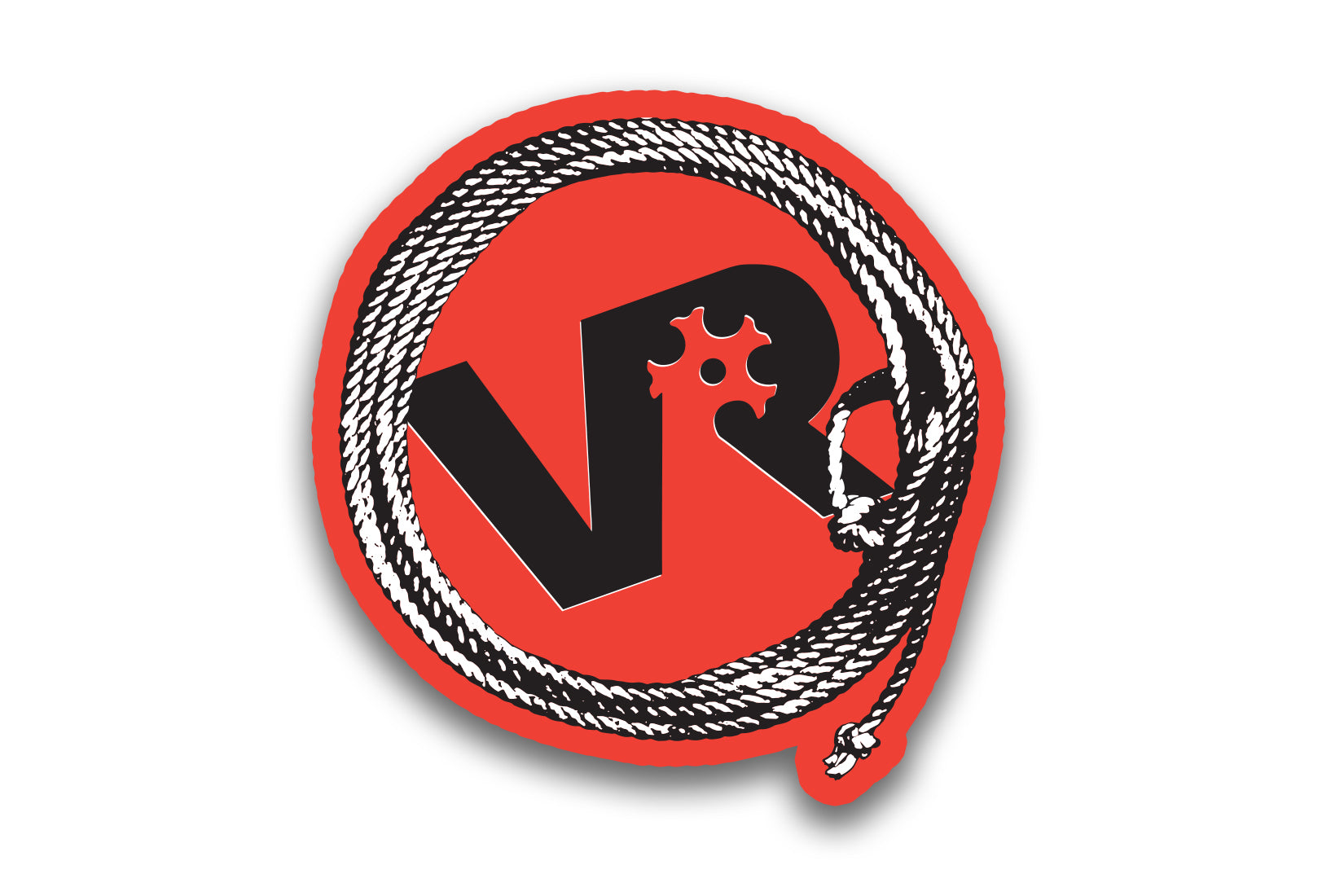 VR Rope (red) circle sticker - Voodoo Rodeo