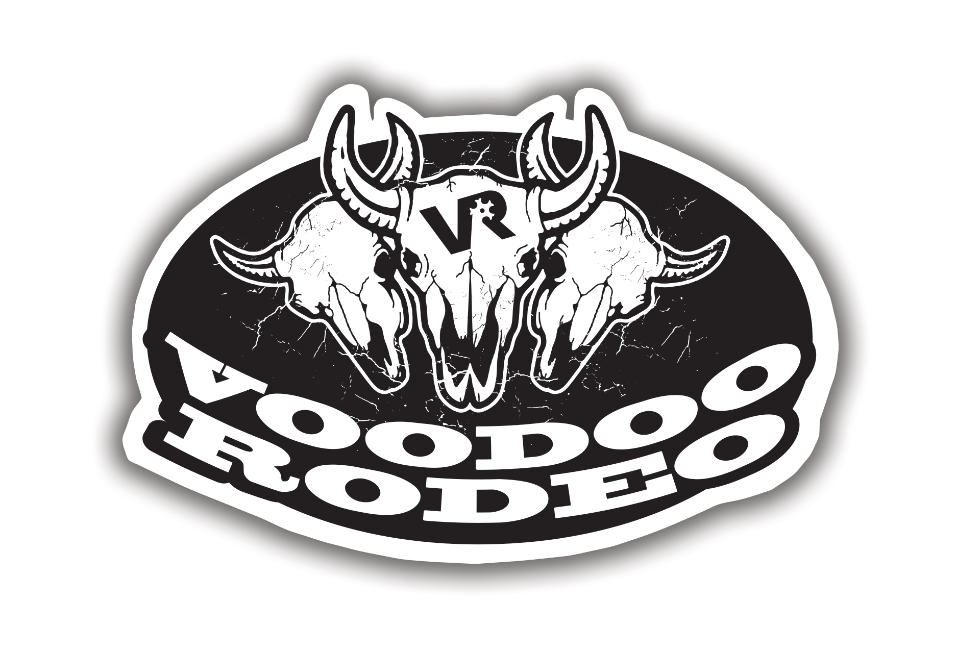 3 Bull Skulls Voodoo Sticker - Voodoo Rodeo